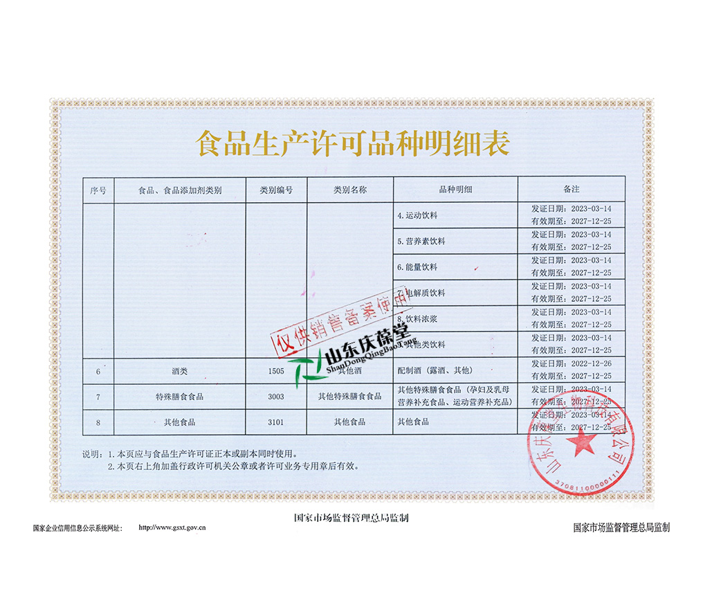 庆葆堂资质 食品生产许可品种明细表-酒、特膳、其他.jpg